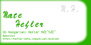 mate hefler business card